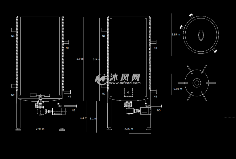 发酵罐压力容器 - 储存压力容器图纸 - 沐风网