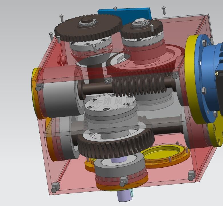 二级减速蜗杆涡轮减速详细结构设计