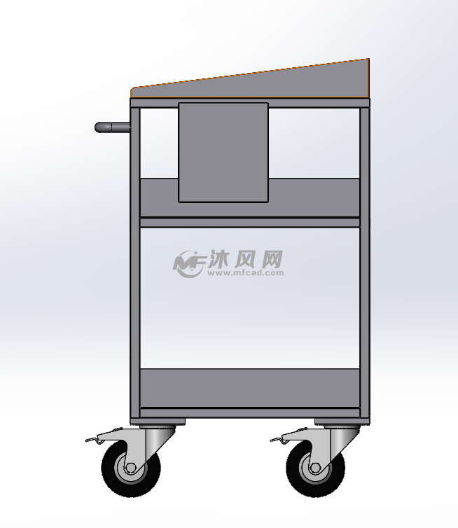 移动工具车建模图 工位器具图纸 沐风网