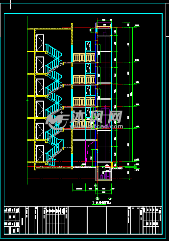 5米,井道尺寸1.6*1.8米,坑底深1.6米,设计电梯载重450kg.电梯设计总图