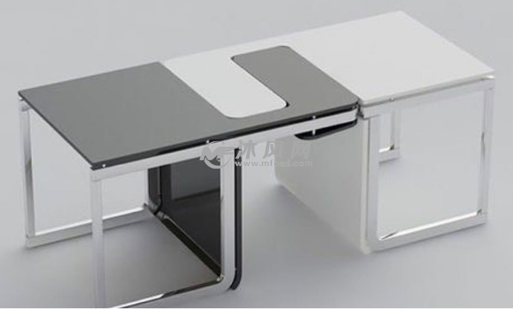 拆开是两个椅子,组合是一个桌子,该模型是非常好的设计参考,可以直接
