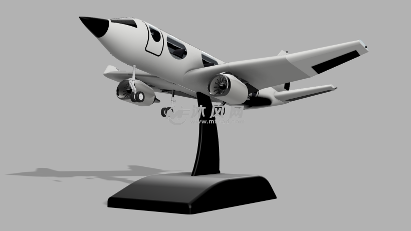 飞机造型虽简易,但细节细腻,可给其他飞机模型的创建提供相应的建模