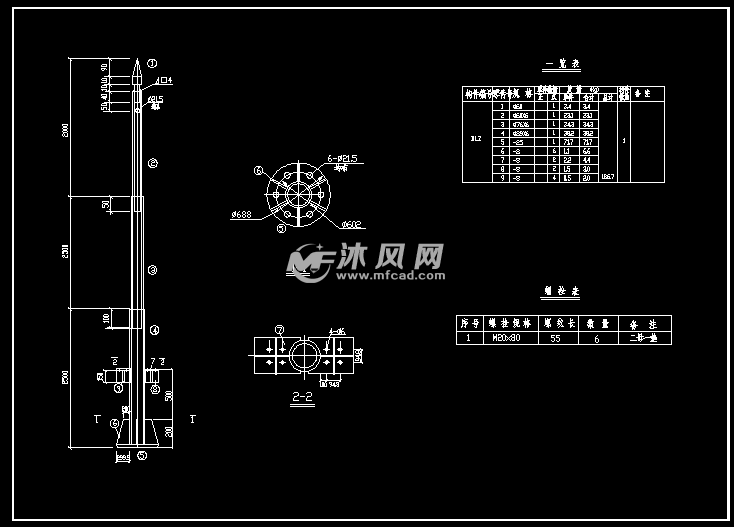 某通信单管塔结构详图 电气工程图纸 沐风网