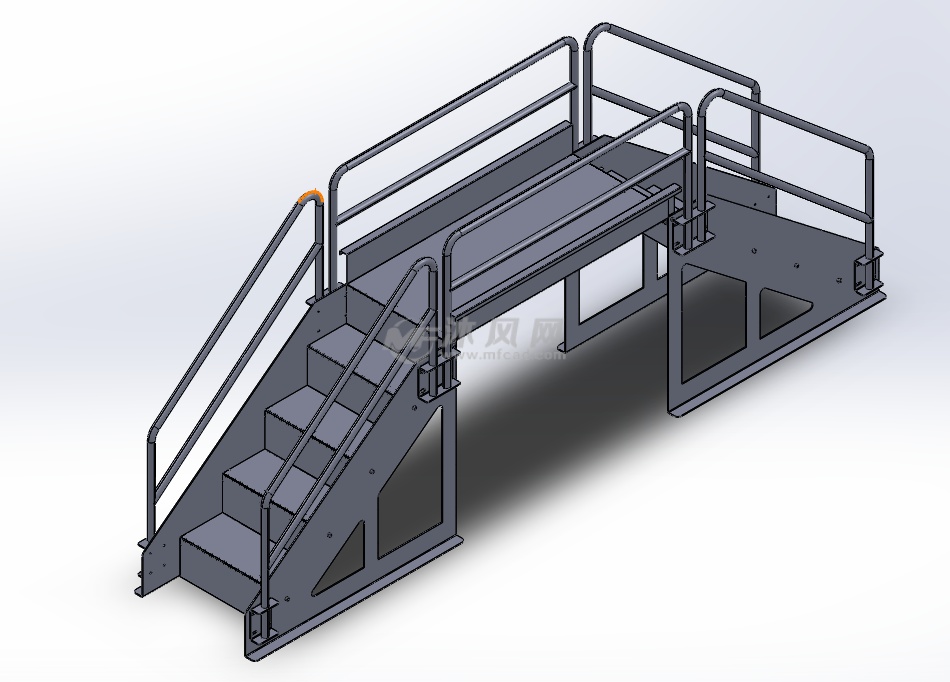 工作平台钢结构楼梯三维总图