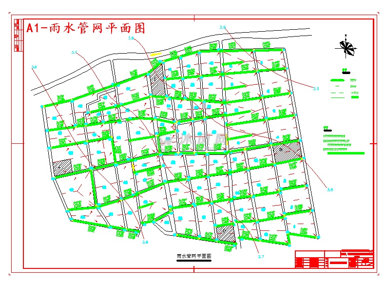 a1-雨水管网平面图