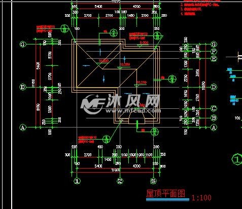 三层别墅平各层施工平面图