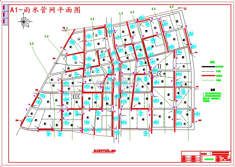 a1-雨水管网平面图