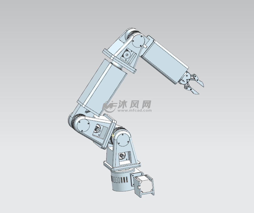 桌面六轴机械臂结构设计- 设计方案图纸 - 沐风网