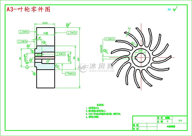 a3-叶轮零件图