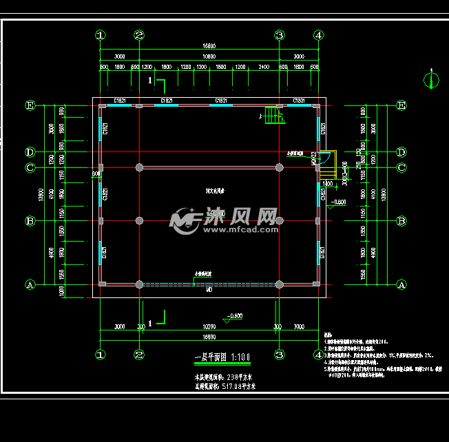 文化楼施工建筑结构图- 办公建筑图纸 - 沐风网