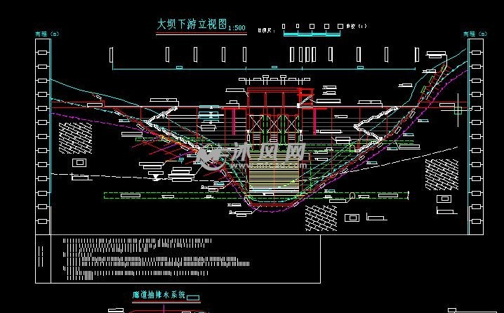 碾压混凝土水电站重力坝设计cad图纸