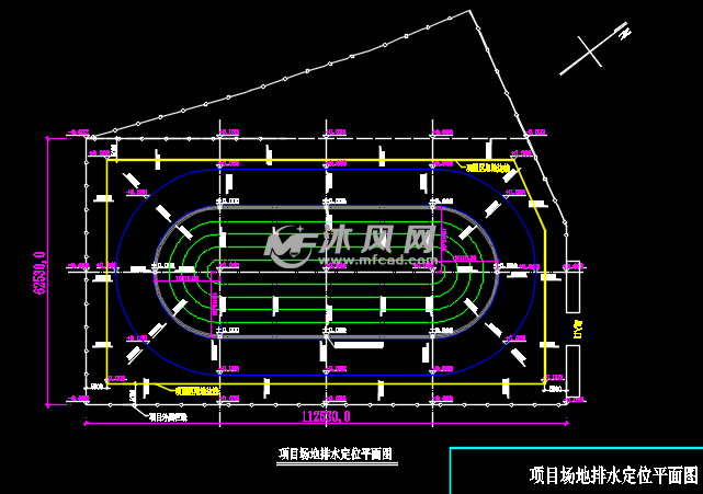 项目场地排水定位平面图