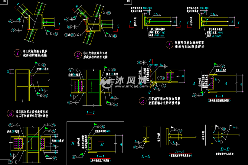 变截面工字形中柱的工厂拼接及当框架梁与柱方管柱的工厂拼接及在