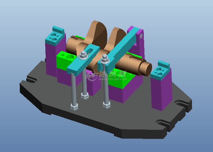 曲轴机械加工三维图