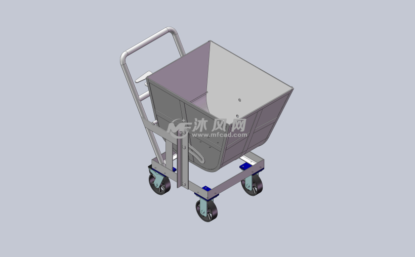 垃圾铁屑翻斗手推车 工位器具图纸 沐风网