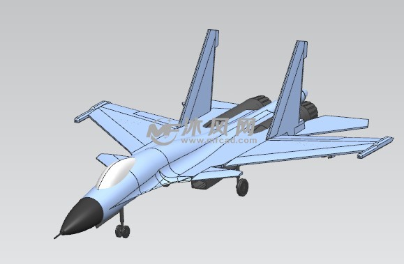战斗机飞机模型侧视图