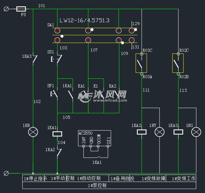 两用一备变频器控制电气原理图