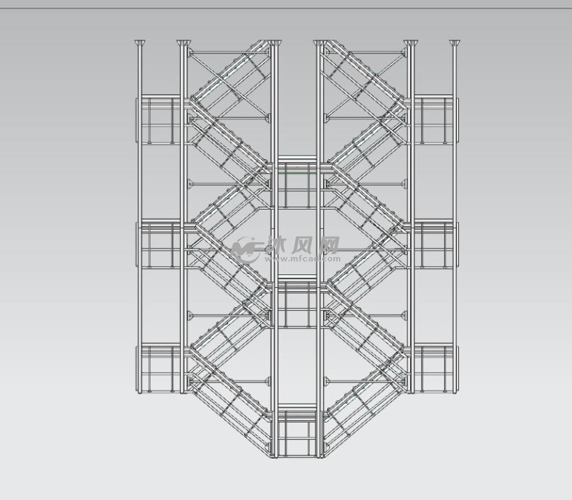 钢结构楼梯模型 - 建筑模型图纸 - 沐风网