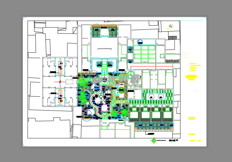 古镇名宿酒店中心庭院景观施工图- 建筑规划图图纸