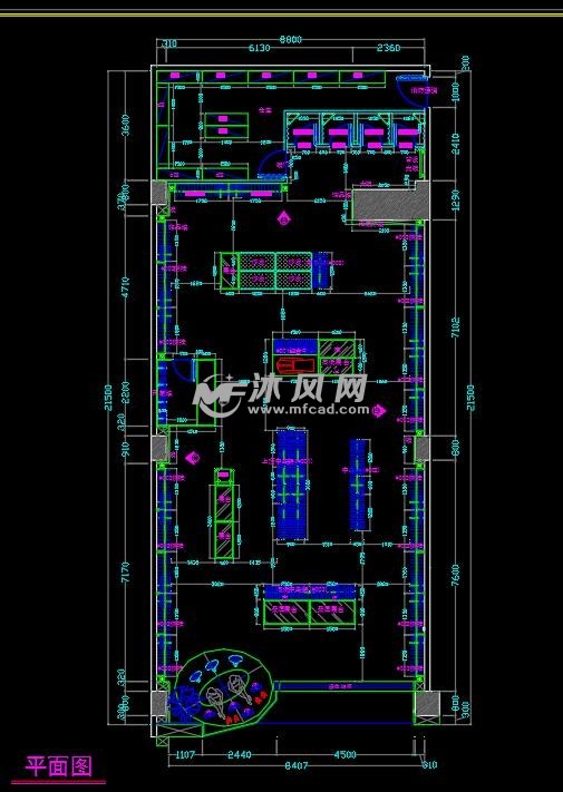 品牌服装店cad施工图
