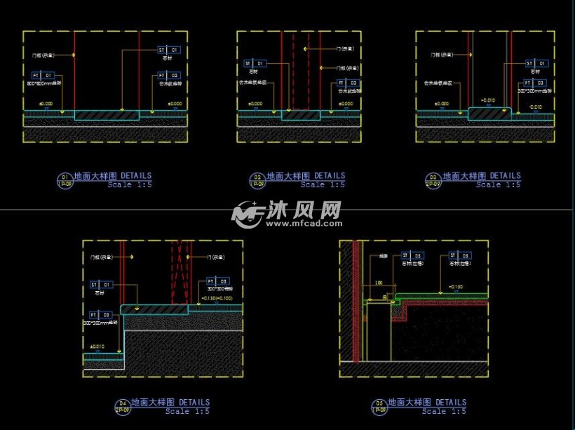 地面大样图公共卫生间立面图培训室立面图天花大样图柜子大样立面图