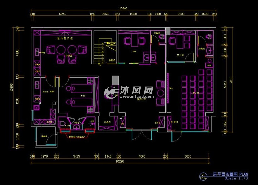 美容院cad设计施工图