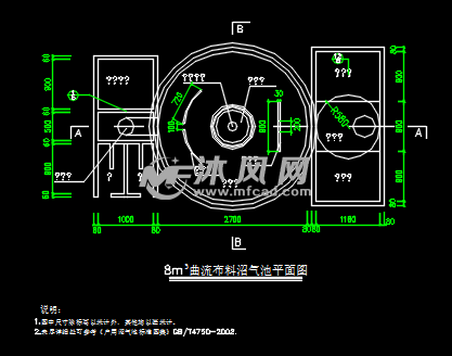 曲流布料水压式沼气池设计图纸