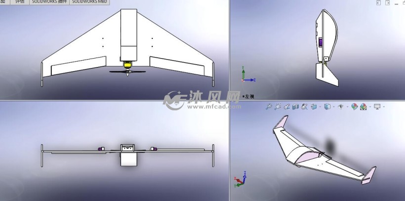 手抛kt板固定翼航模 飞翼 - 航空航天图纸 - 沐风网