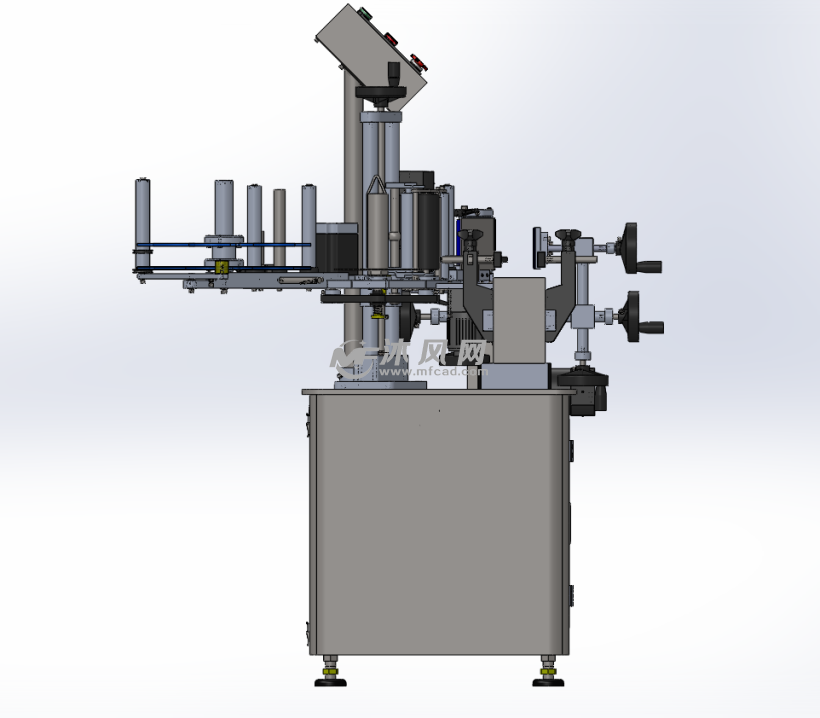 圆瓶贴标机三维模型 包装机械图纸 沐风网