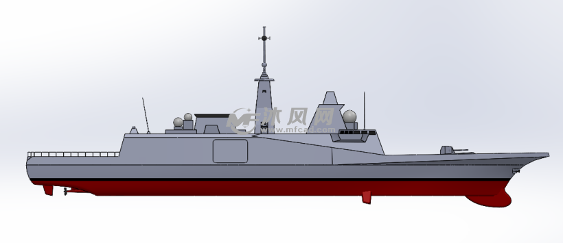 护卫舰模型正视图