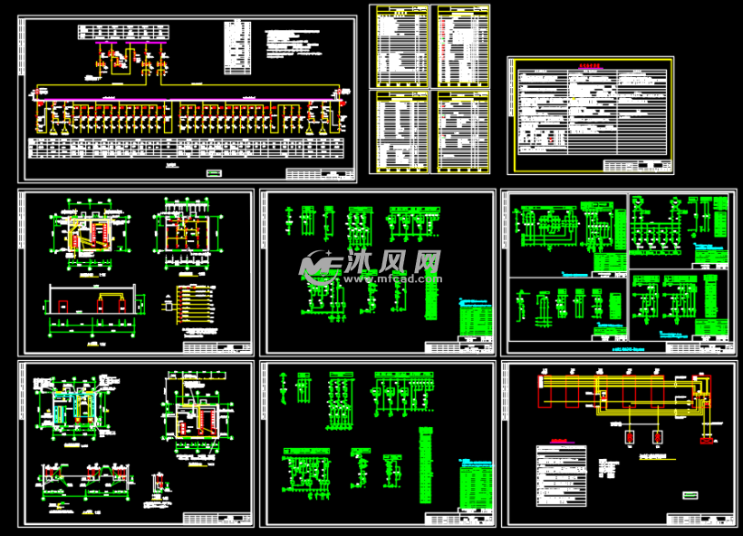 变配电所高低压系统图,变配电所二次接线图,电气平面图,配电箱一次
