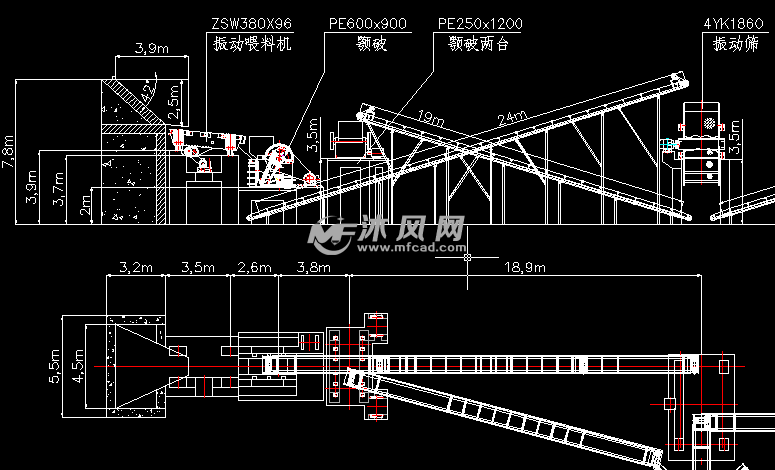 时产120t路面混凝土破碎生产线