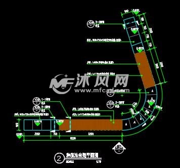 公园异形坐凳平面详图