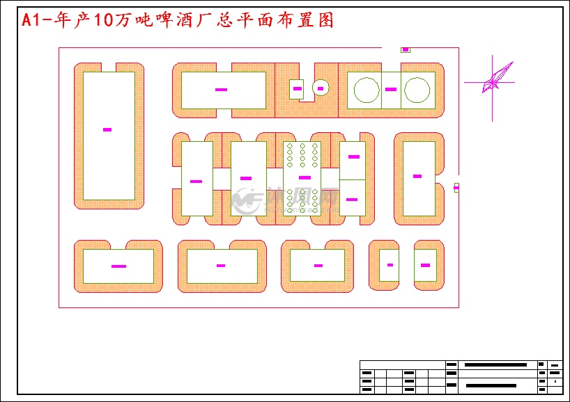 年产10万吨啤酒厂总平面布置图