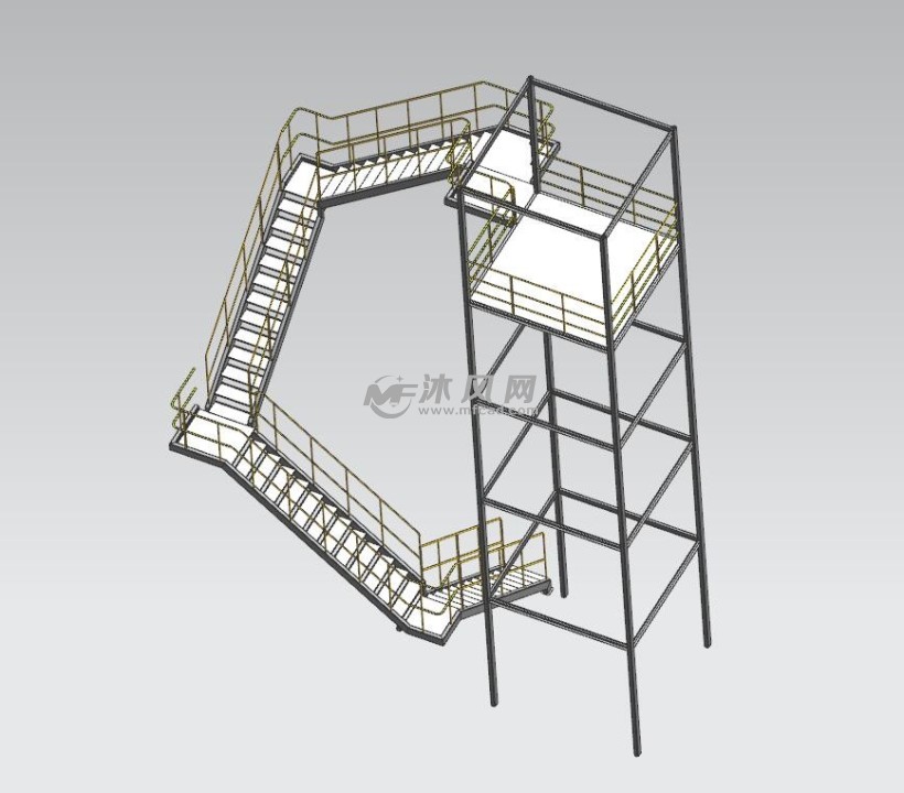 钢结构楼梯三维图