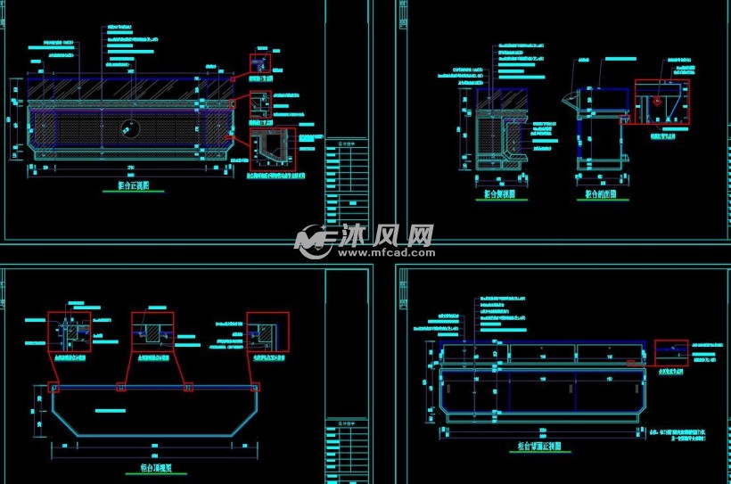 柜台顶视图