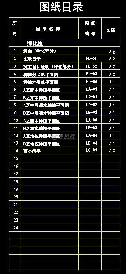 非展示区园林景观施工图