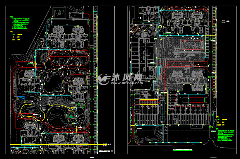 施工图设计说明(结构部分),非展示区分区平面图,非展示区标高总平面图