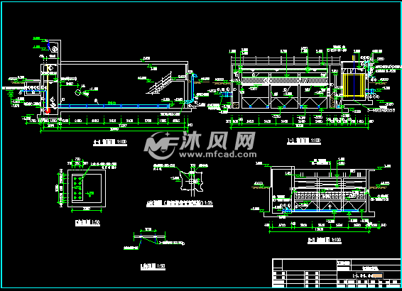 1万吨每天污水处理厂絮凝斜板沉淀池详细工艺施工cad图纸