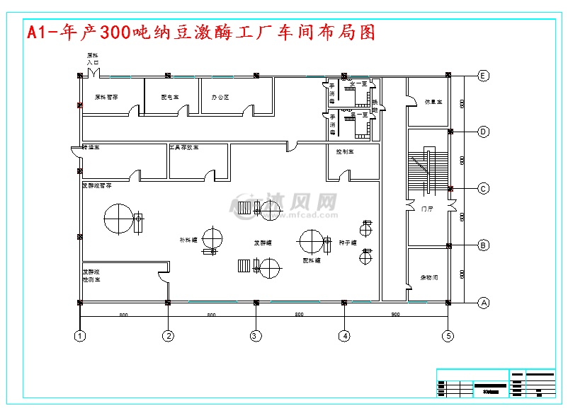 年产300吨纳豆激酶发酵车间设计