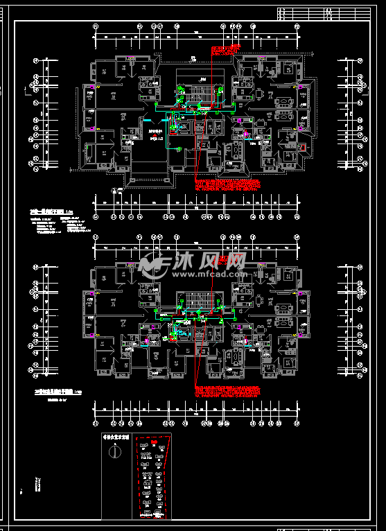 26层住宅楼电气施工图- 电气工程图纸 - 沐风网