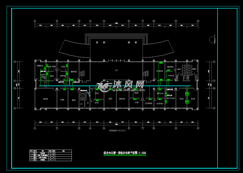 综合办公楼一层综合布线平面图