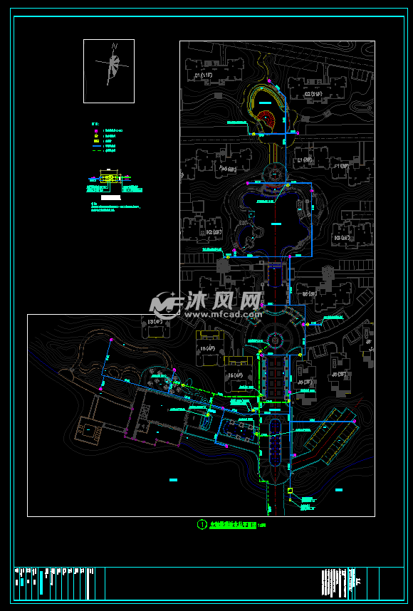 主轴景观给水总平面图