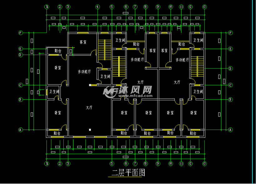 商住楼建筑平面图 商业综合建筑图纸 沐风网