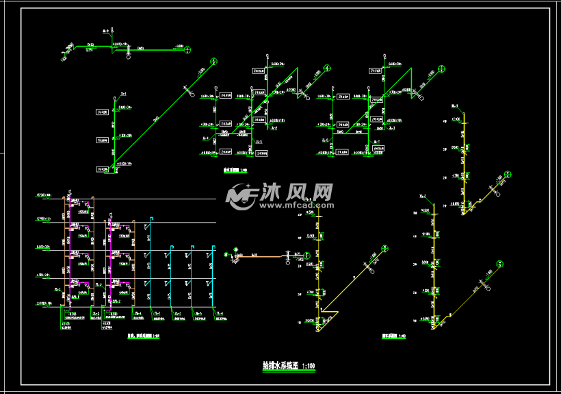 12个班大型幼儿园给排水设计施工图- cad建筑图纸