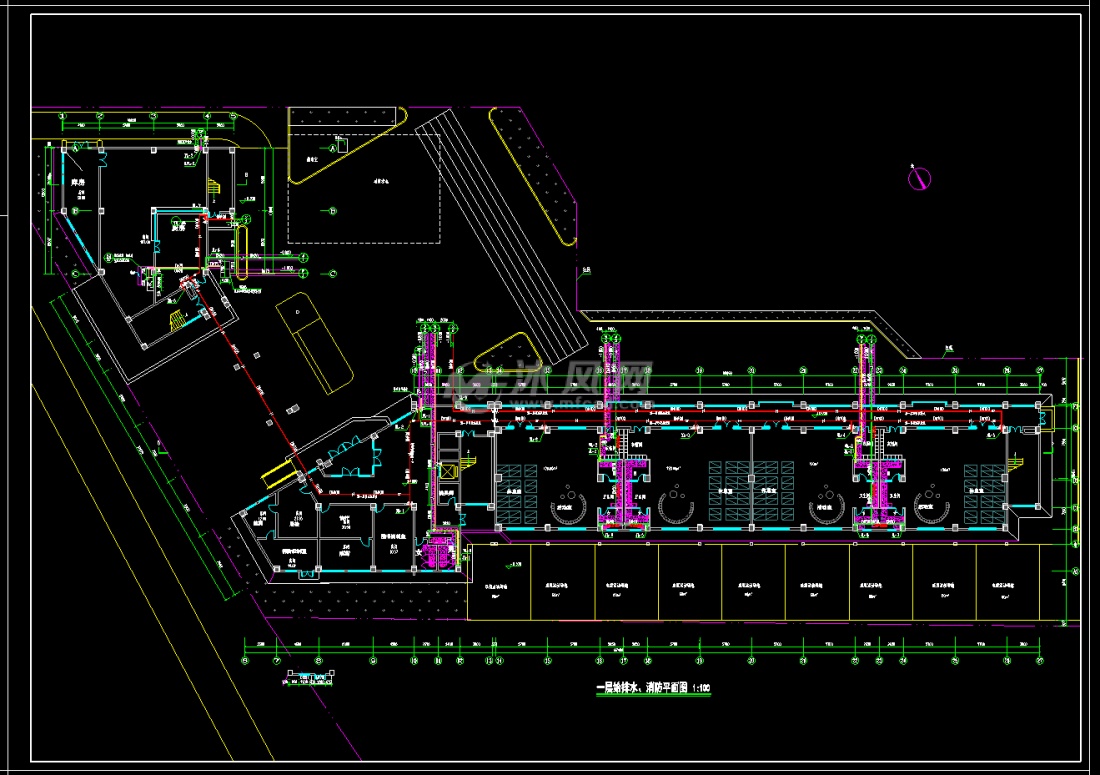 一层给排水消防平面图