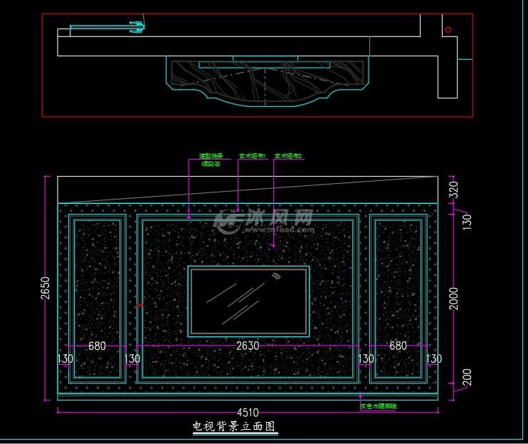 简欧全屋定制家装cad施工图- cad建筑图纸 - 沐风网
