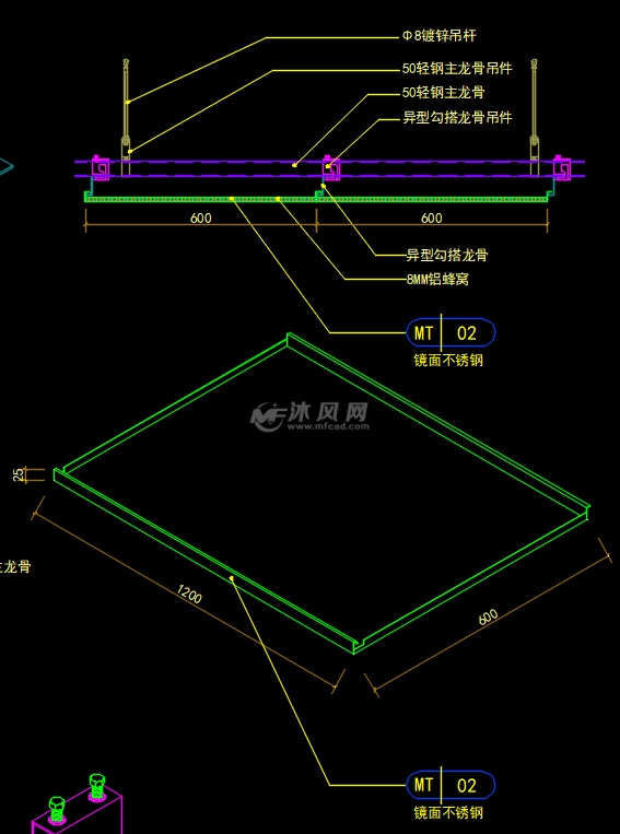图库 其他详图∕图库图纸          1,按设计图纸要求测量异型勾搭板