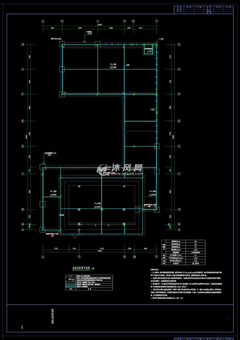 屋面层防雷平面图