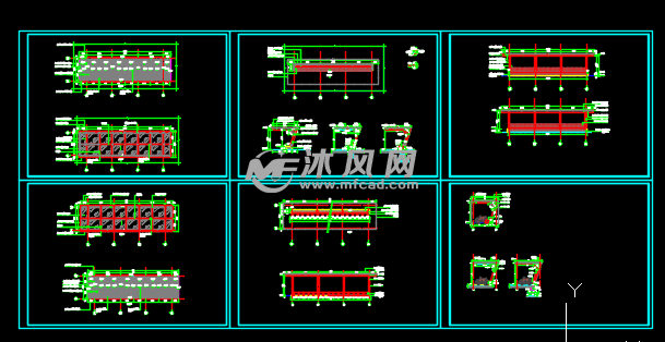 钢化玻璃自行车棚施工图